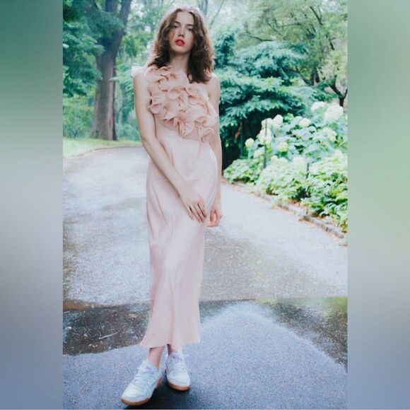 Zara ruffled satin effect dress - Picture 13 of 13